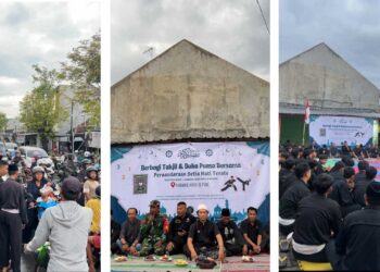 Sinergi dengan TNI-Polri, PSHT Ranting Pare Bagikan Takjil di Depan Koramil